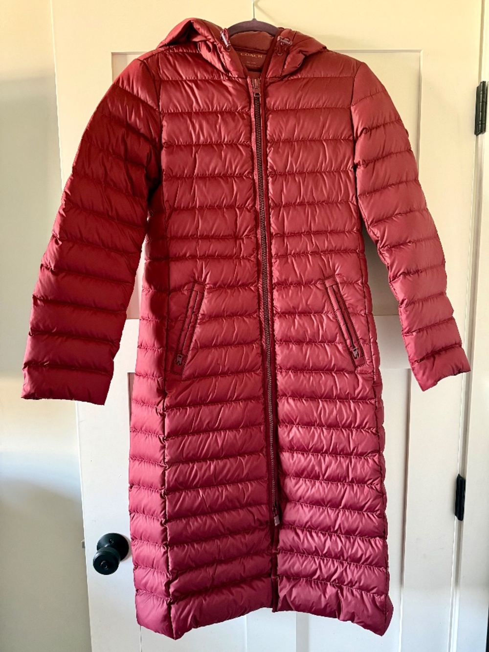 Coach Women’s Red Winter Puffer Coat Jacket – Size Small – New Without Tags